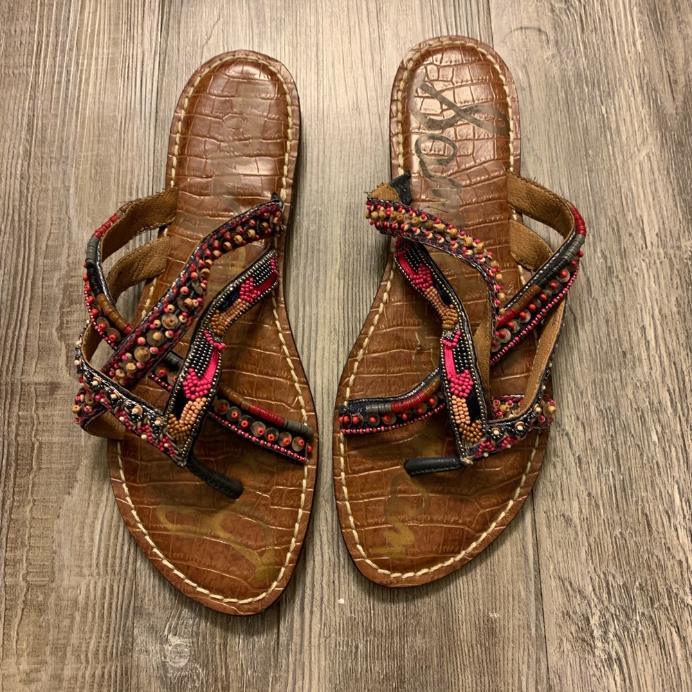 Sam Edelman Leather Beaded Sandal